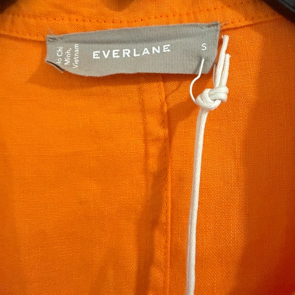 Everlane The Linen Workwear Shirt Dress Turmeric Orange - Picture 6 of 6